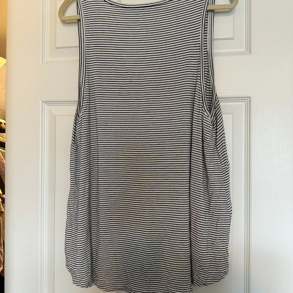AE American Eagle Striped Floral Embroidery Tunic Tank XXL - Picture 4 of 4